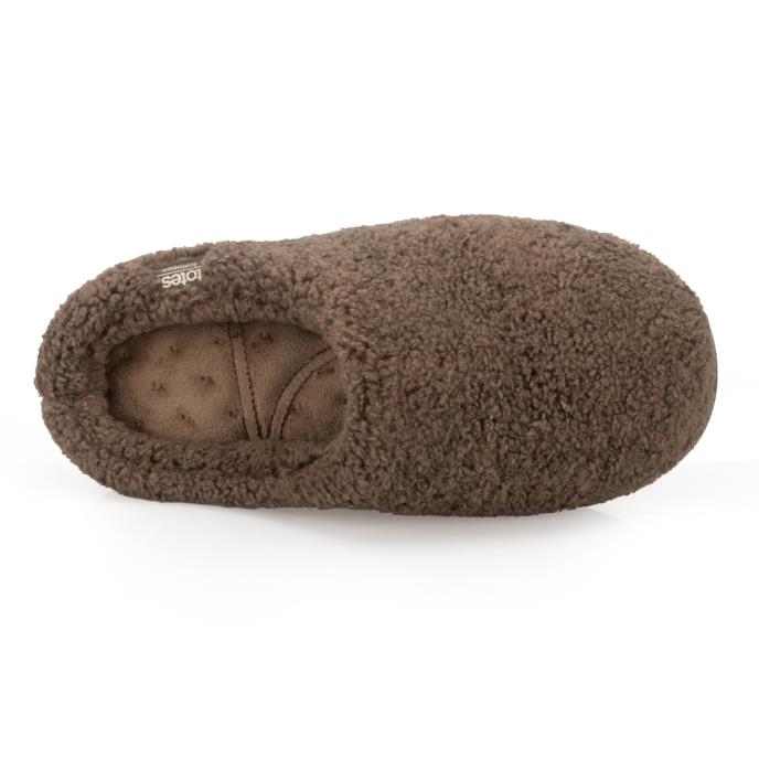 Isotoner® Ladies Borg Swept Back Mule Slipper Brown Extra Image 4